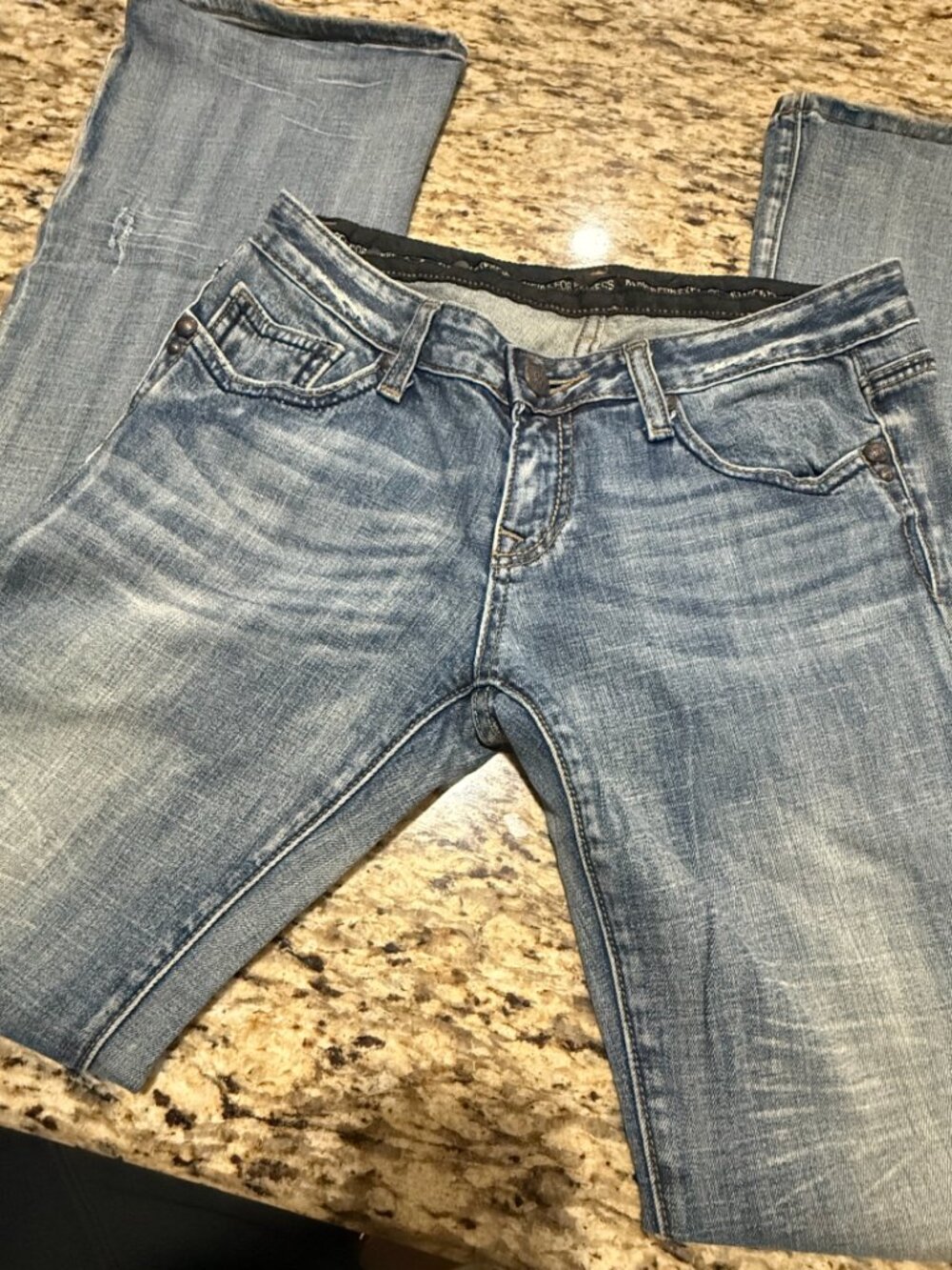 ReRock Rock & Republic For Express Bootcut Jeans Low Rise Distressed Denim 32x33